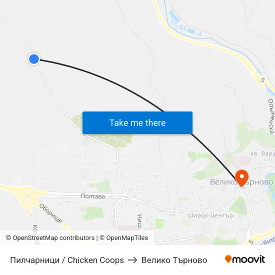 Пилчарници / Chicken Coops to Велико Търново map