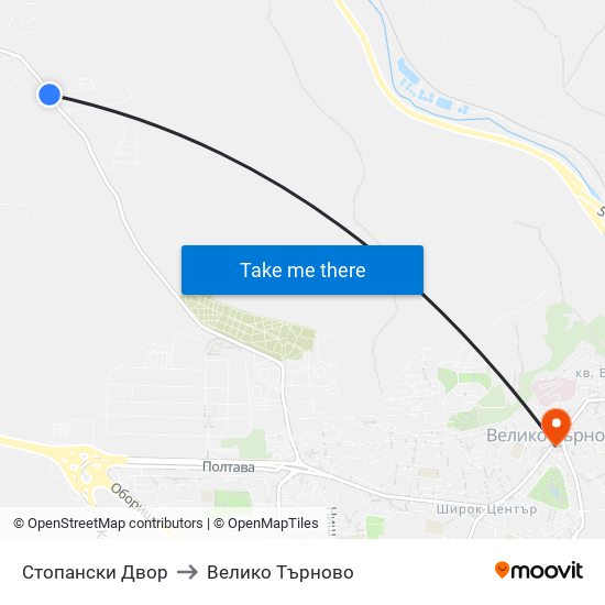 Стопански Двор to Велико Търново map