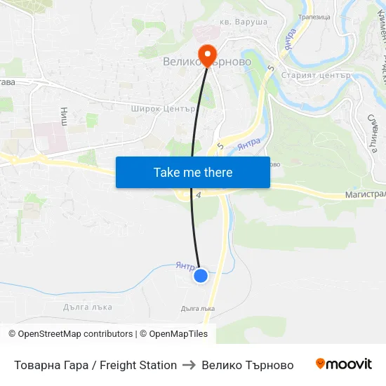Товарна Гара / Freight Station to Велико Търново map