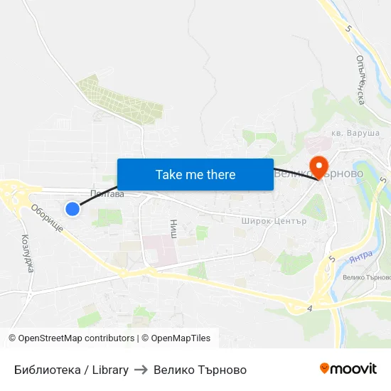 Библиотека / Library to Велико Търново map