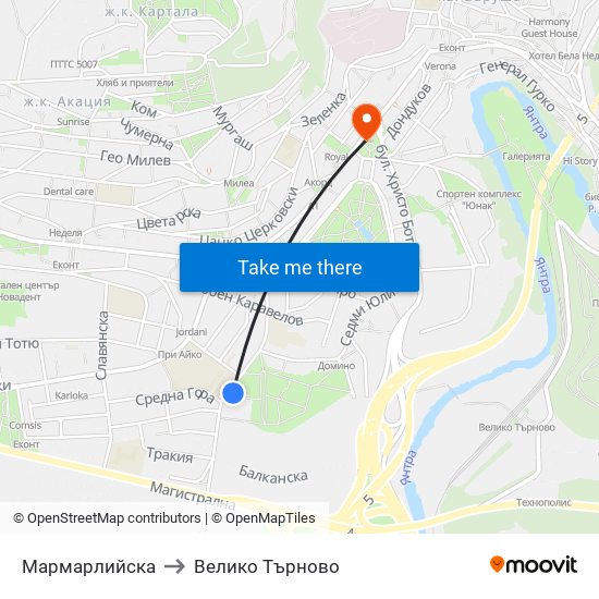 Мармарлийска to Велико Търново map