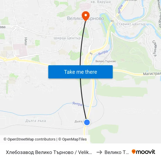 Хлебозавод Велико Търново / Veliko Tarnovo Bread Factory to Велико Търново map