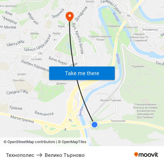 Технополис / Technopolis to Велико Търново map