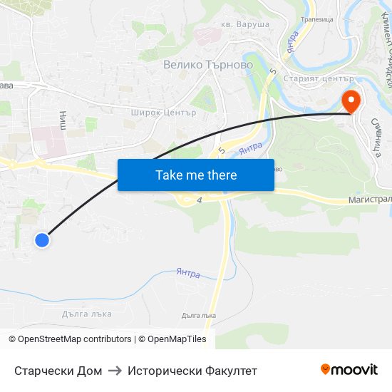 Старчески Дом / Nursing Home to Исторически Факултет map