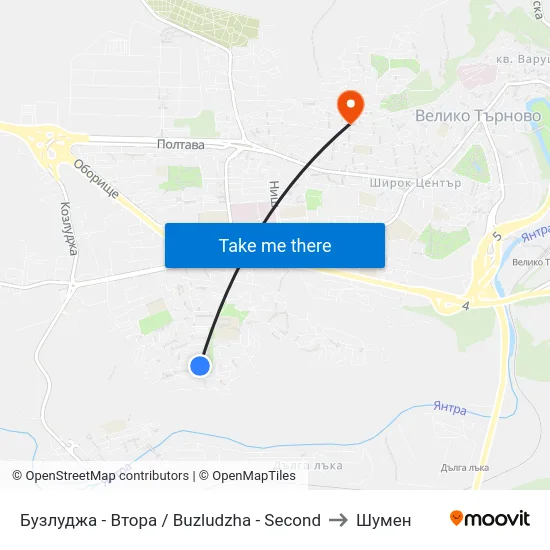 Бузлуджа - Втора / Buzludzha - Second to Шумен map