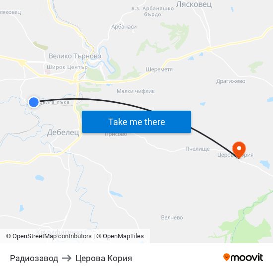 Радиозавод / Radio Plant to Церова Кория map