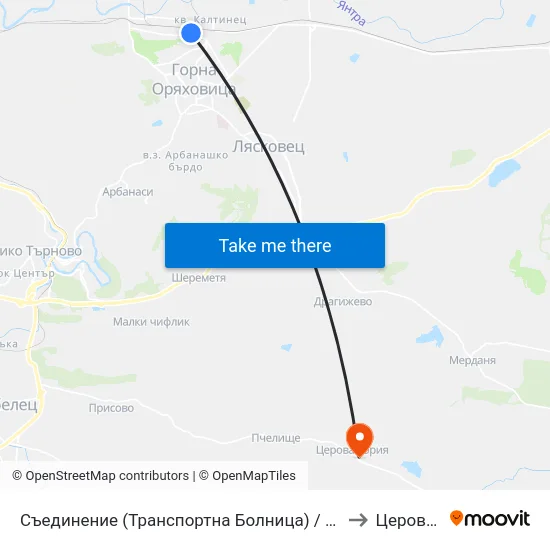 Съединение (Транспортна Болница) / Saedinenie (Transport Hospital) to Церова Кория map