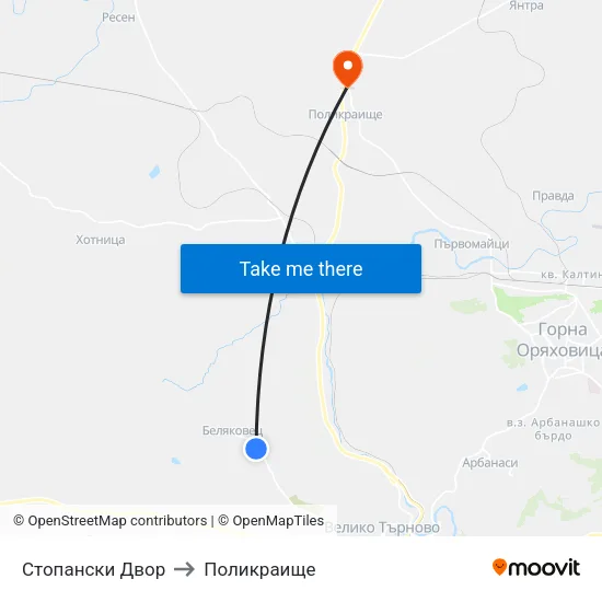 Стопански Двор to Поликраище map