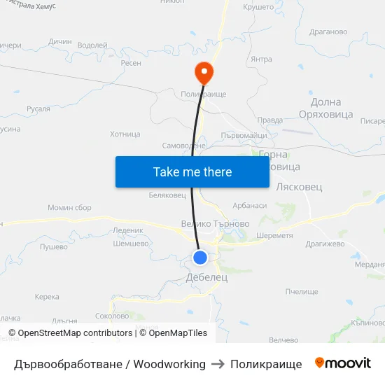 Дървообработване / Woodworking to Поликраище map