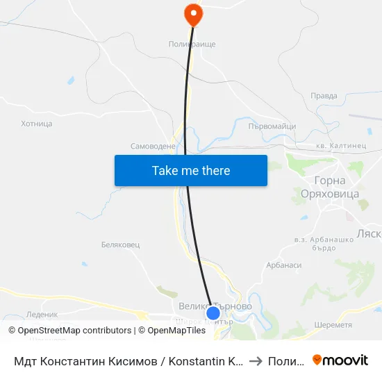 Мдт Константин Кисимов / Konstantin Kisimov Musical And Dramatic Theatre to Поликраище map