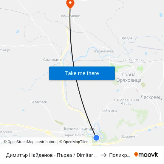 Димитър Найденов - Първа / Dimitar Naydenov - First to Поликраище map