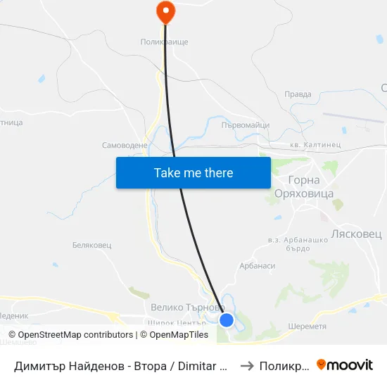 Димитър Найденов - Втора / Dimitar Naydenov - Second to Поликраище map