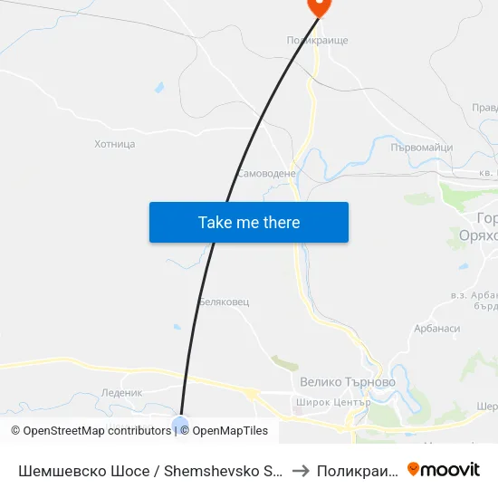 Шемшевско Шосе / Shemshevsko Shosse to Поликраище map