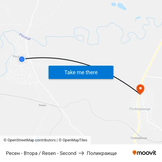 Ресен - Втора / Resen - Second to Поликраище map