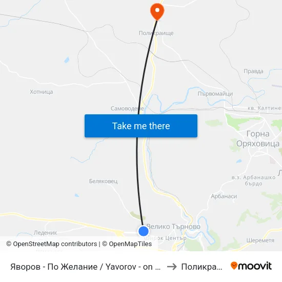 Яворов - По Желание / Yavorov - on Request to Поликраище map