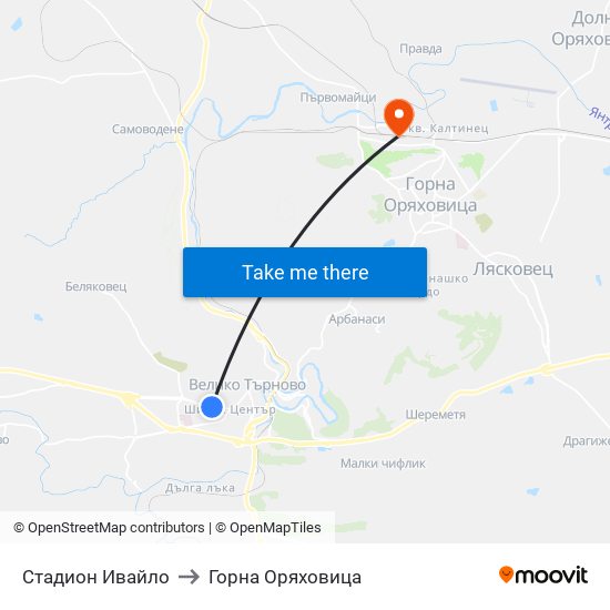 Стадион Ивайло / Ivaylo Stadium to Горна Оряховица map