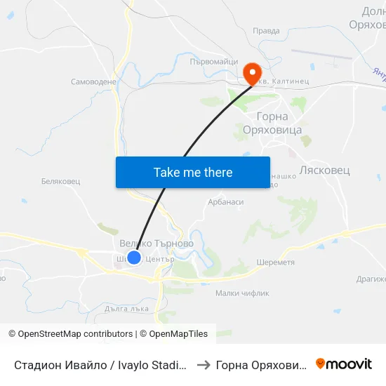 Стадион Ивайло / Ivaylo Stadium to Горна Оряховица map