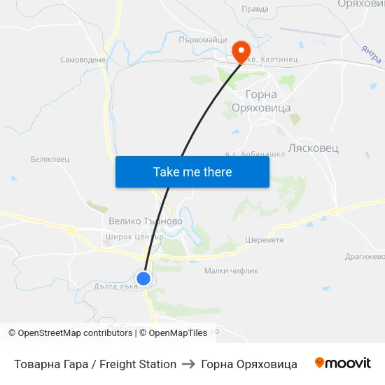 Товарна Гара / Freight Station to Горна Оряховица map
