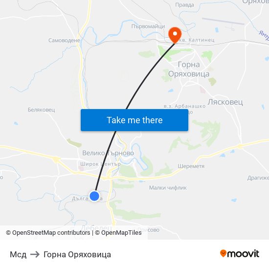 Мсд to Горна Оряховица map