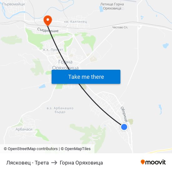 Лясковец - Трета to Горна Оряховица map