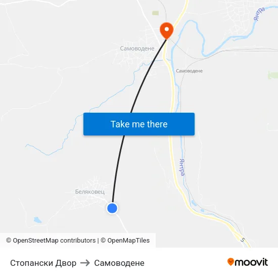 Стопански Двор to Самоводене map