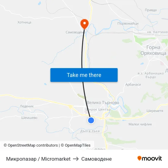 Микропазар / Micromarket to Самоводене map