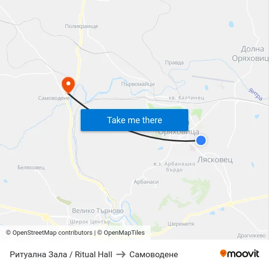 Ритуална Зала / Ritual Hall to Самоводене map