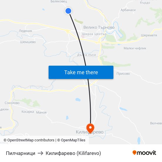 Пилчарници / Chicken Coops to Килифарево (Kilifarevo) map