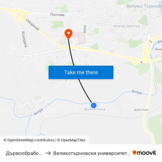 Дървообработване / Woodworking to Великотърновски университет Корпус 4 map