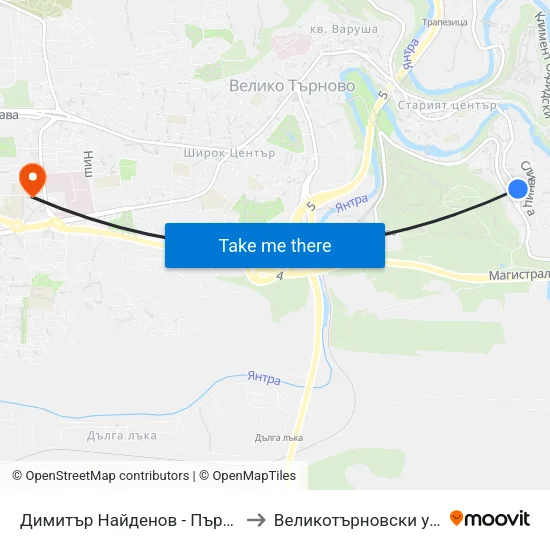 Димитър Найденов - Първа / Dimitar Naydenov - First to Великотърновски университет Корпус 4 map
