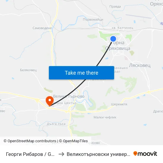 Георги Рибаров / Georgi Ribarov to Великотърновски университет Корпус 4 map