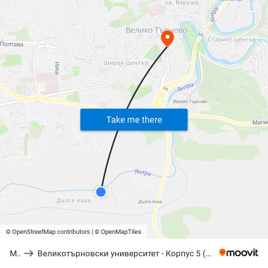 Мсд / Msd to Великотърновски университет - Корпус 5 (University of Veliko Tarnovo map