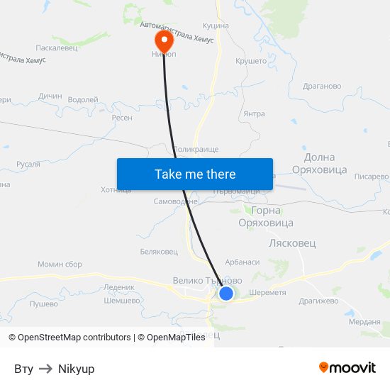 Вту to Nikyup map