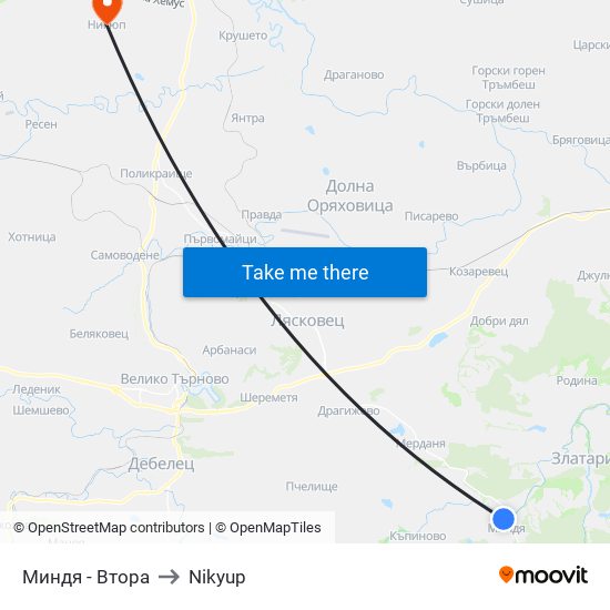 Миндя - Втора / Mindya - Second to Nikyup map