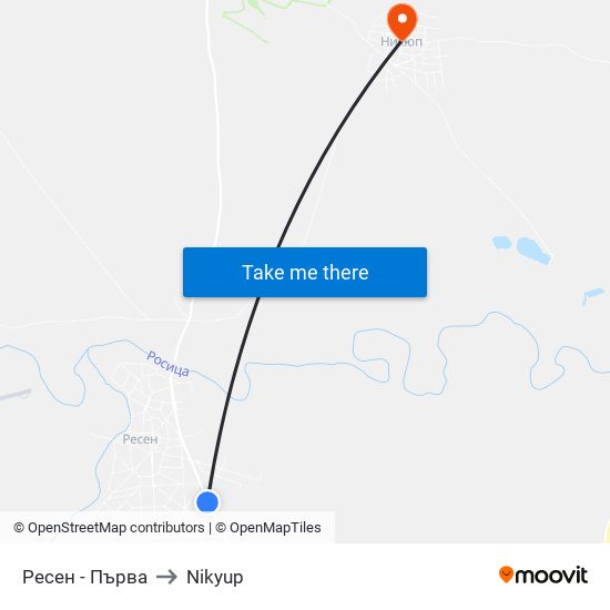 Ресен - Първа to Nikyup map