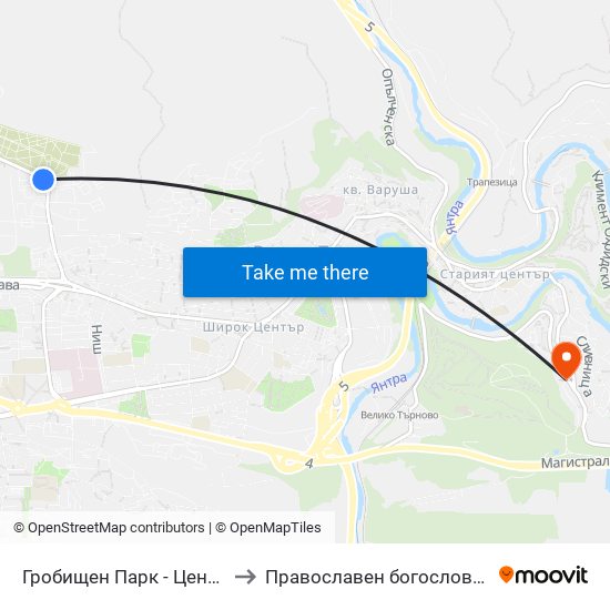 Гробищен Парк - Централен Вход / Cemetery - Central Entrance to Православен богословски факултет map