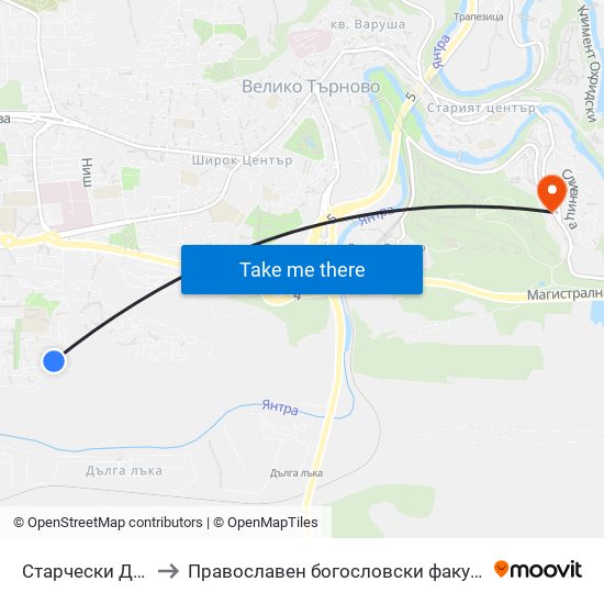 Старчески Дом to Православен богословски факултет map