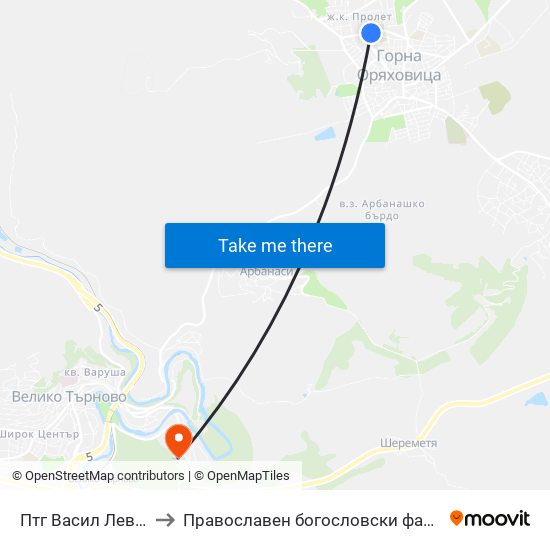 Супера / Supera to Православен богословски факултет map