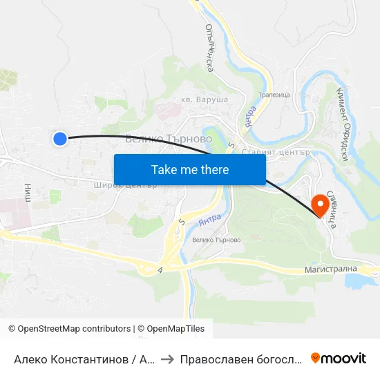 Алеко Константинов / Aleko Konstantinov to Православен богословски факултет map