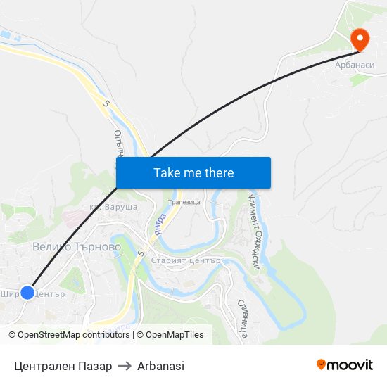 Централен Пазар to Arbanasi map