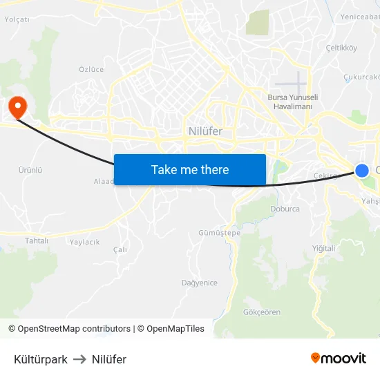 Kültürpark to Nilüfer map