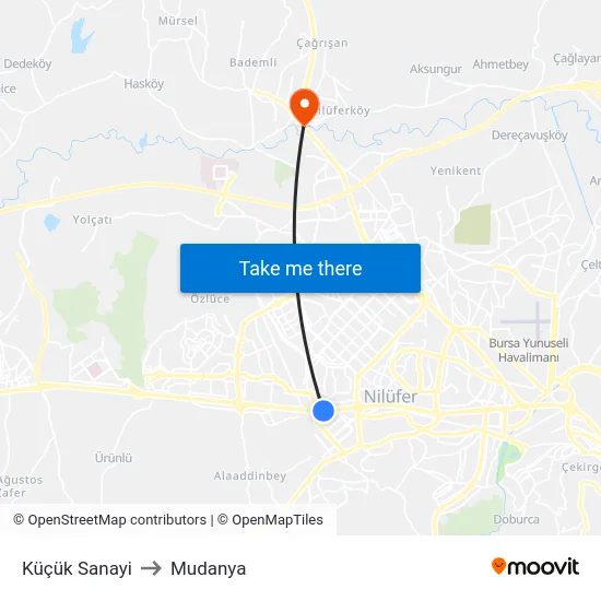 Küçük Sanayi to Mudanya map