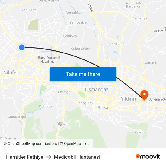 Hamitler Fethiye to Medicabil Hastanesi map