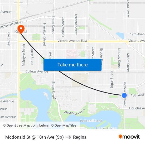 Mcdonald St @ 18th Ave (Sb) to Regina map