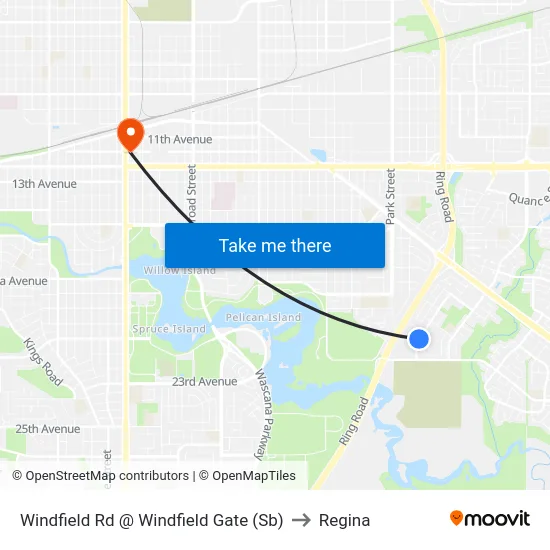 Windfield Rd @ Windfield Gate (Sb) to Regina map