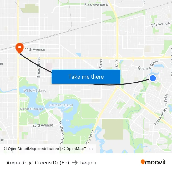 Arens Rd @ Crocus Dr (Eb) to Regina map