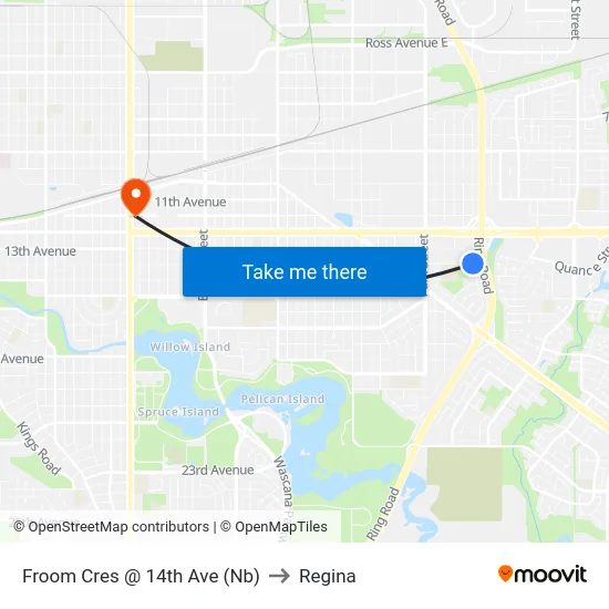 Froom Cres @ 14th Ave (Nb) to Regina map
