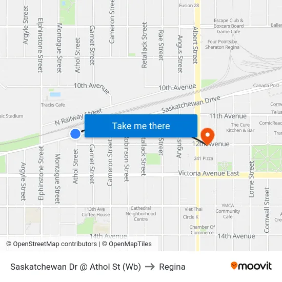 Saskatchewan Dr @ Athol St (Wb) to Regina map