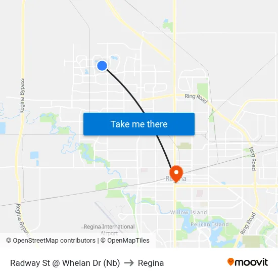 Radway St @ Whelan Dr (Nb) to Regina map