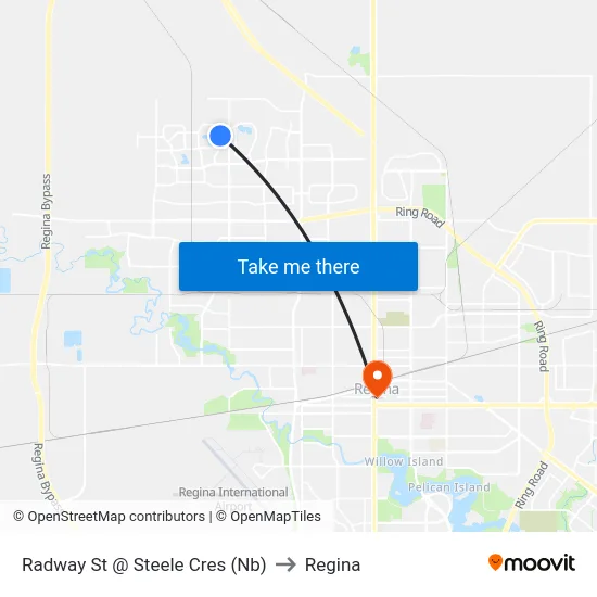 Radway St @ Steele Cres (Nb) to Regina map